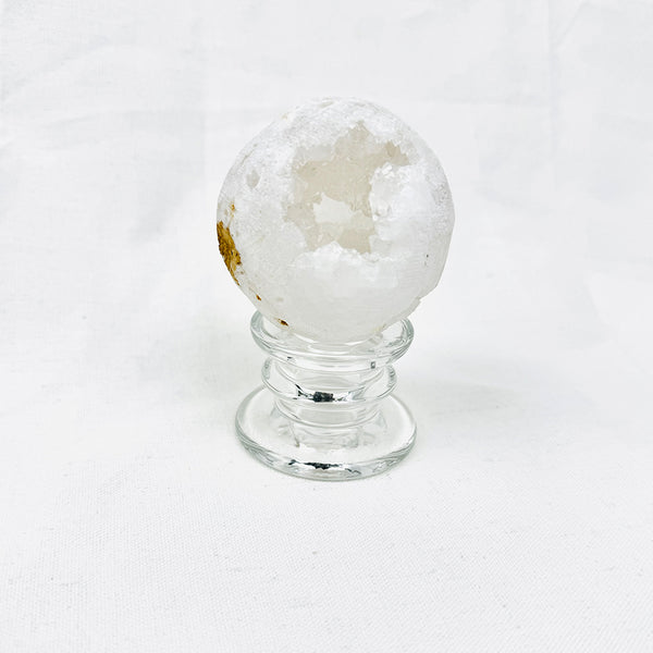 CLEAR QUARTZ CLUSTER GEODE SPHERE WITH BASE