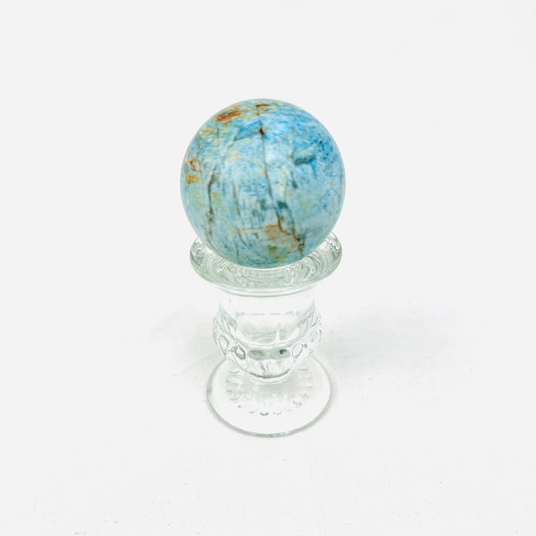 APATITE CRYSTAL ENERGY SPHERE WITH BASE